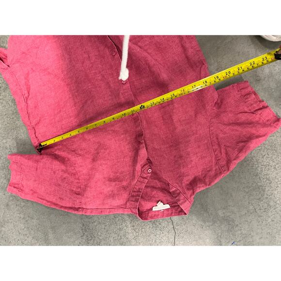 Eileen Fisher 2-Piece 100% Linen Set pink Shirt & Pants Size M top L pants - Picture 6 of 9